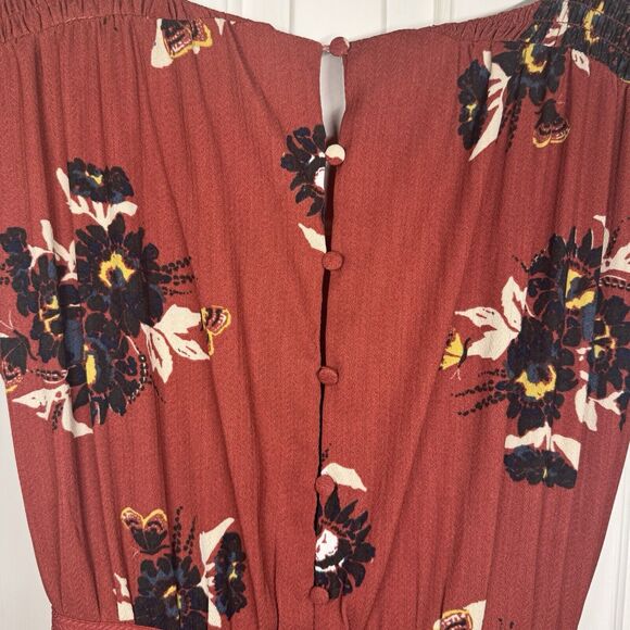 Free People Bohemian Burgundy Maxi Dress Women’s Size 10 - Picture 11 of 12